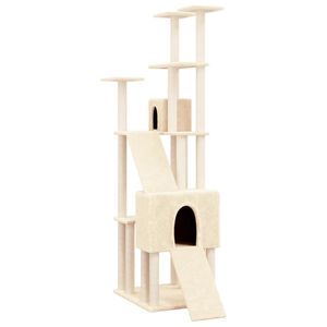 vidaXL Rascador para gatos con postes de sisal crema 190 cm