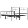 vidaXL Estructura cama sin colch&oacute;n con estribo metal negro 140x190 cm