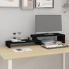 vidaXL Soporte para monitor madera maciza pino negro (52-101)x22x14 cm