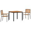 vidaXL Conjunto de Comedor de Jard&iacute;n 3 pcs Gris 90 x 90 x 75 cm