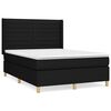 vidaXL Cama box spring con colch&oacute;n tela negro 140x200 cm