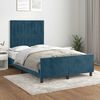 vidaXL Estructura de cama sin colch&oacute;n terciopelo azul oscuro 120x190cm