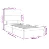 vidaXL Estructura de cama madera maciza 75x190 cm