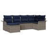 vidaXL Conjunto de sof&aacute; de jard&iacute;n 6 uds. Gris rat&aacute;n sint&eacute;tico
