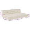 vidaXL Coj&iacute;n para Sof&aacute; Pallet 2 pcs Crema 120 x 80 x 38 cm Tela