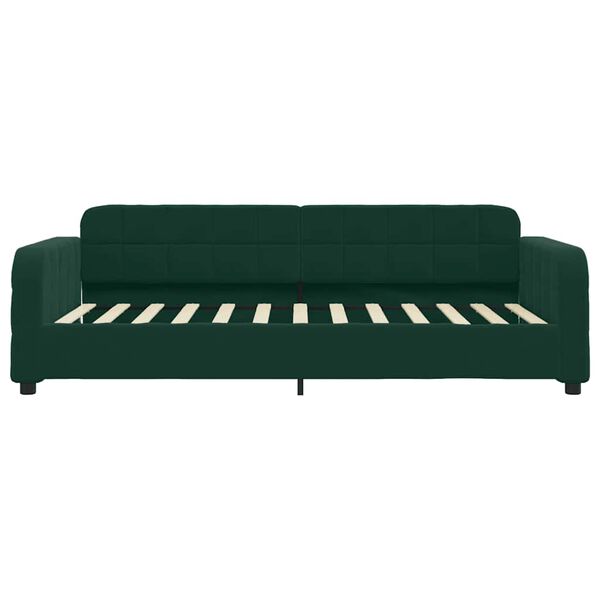 vidaXL Sof&aacute; cama con colch&oacute;n terciopelo verde oscuro 100x200 cm