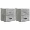 vidaXL Mesita de Noche de Pared 2 uds. Gris Hormig&oacute;n 34,5 x 33 x 40 cm