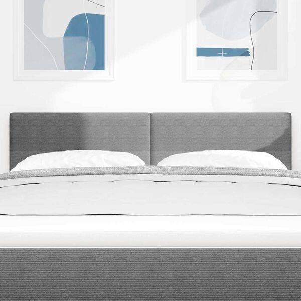 vidaXL Cabecero LED con tira de luces LED Gris Claro 160 cm Poli&eacute;ster