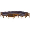 vidaXL Muebles de jard&iacute;n 12 pzas cojines madera maciza de acacia