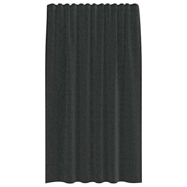 vidaXL Cortinas de gasa con bolsillos para varillas 2 uds. negro