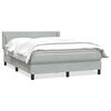 vidaXL Cama box spring con colch&oacute;n terciopelo gris claro 160x220 cm