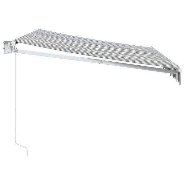 vidaXL Toldo retr&aacute;ctil aluminio y tela gris antracita y blanco 3x2,5 m