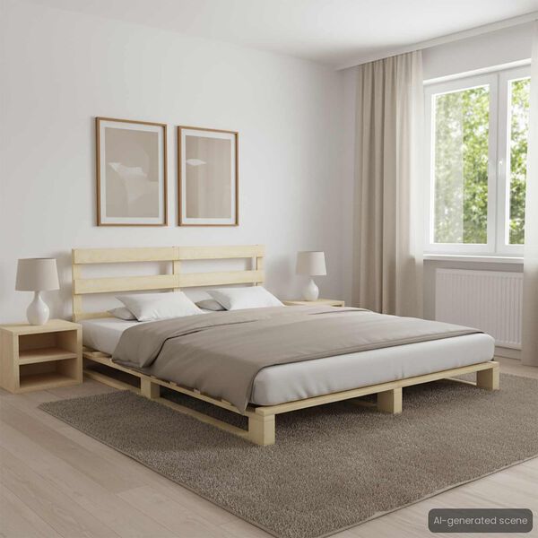 vidaXL Estructura cama palets sin colch&oacute;n madera maciza pino 160x200cm