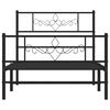 vidaXL Estructura cama sin colch&oacute;n con estribo metal negro 100x190 cm