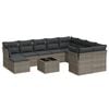 vidaXL Set de sof&aacute;s de jard&iacute;n 11 pzas y cojines rat&aacute;n sint&eacute;tico gris