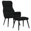 vidaXL Sill&oacute;n de relax con reposapi&eacute;s de tela color negro