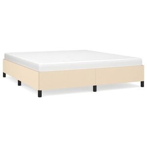 vidaXL Cama sin colch&oacute;n tela color crema 160x200 cm