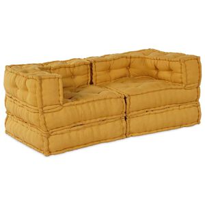 vidaXL Unidad de Sof&aacute; Modular 2 uds. Tela Amarillo 140 x 70 x 56 cm