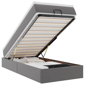 vidaXL Estructura cama otomana colch&oacute;n cuero sint&eacute;tico gris 80x200cm