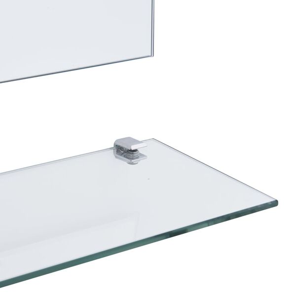 vidaXL Espejo de pared con 5 estantes plateado 100x60 cm
