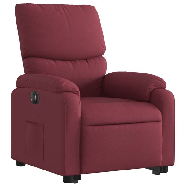 vidaXL Sill&oacute;n el&eacute;ctrico reclinable elevable de tela rojo tinto
