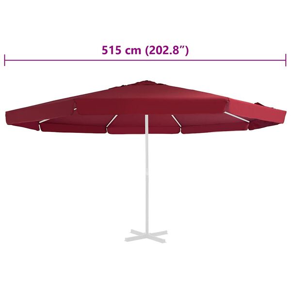 vidaXL Tela de repuesto para sombrilla rojo burdeos515 cm