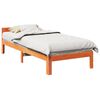 vidaXL Cama sin colch&oacute;n madera maciza pino marr&oacute;n cera 80x200 cm