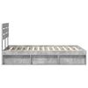vidaXL Estructura de cama con cabecera Gris concreto 135 x 190 cm
