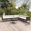 vidaXL Set muebles de jard&iacute;n 9 pzas y cojines rat&aacute;n sint&eacute;tico marr&oacute;n