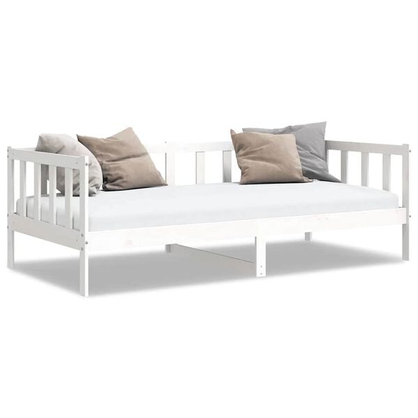 vidaXL Sof&aacute; cama sin colch&oacute;n madera maciza de pino blanco 90x200 cm