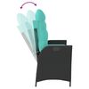 vidaXL Sill&oacute;n reclinable de jard&iacute;n con cojines rat&aacute;n sint&eacute;tico negro