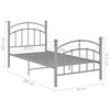 vidaXL Estructura de cama sin colchón metal gris 90x200 cm
