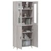 vidaXL Aparador alto madera contrachapada gris sonoma 69,5x34x180 cm