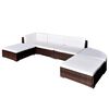 vidaXL Set muebles de jard&iacute;n 6 piezas y cojines rat&aacute;n sint&eacute;tico marr&oacute;n