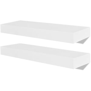vidaXL Estantes flotantes de pared 2 uds MDF blanco para libros/DVD