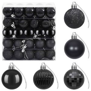 vidaXL Juego de bolas navide&ntilde;as 100 uds. Negro 4 cm Poliestireno