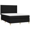 vidaXL Cama box spring con colch&oacute;n tela negro 140x190 cm