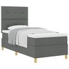 vidaXL Cama tipo Box Spring con cabecera Gris oscuro 90 x 200 cm tela