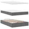 vidaXL Cama otomana con colch&oacute;n y LED tela gris oscuro 120x200 cm