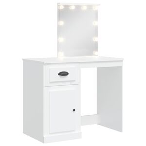 vidaXL Tocador con luces LED blanco 90x42x132,5 cm
