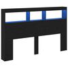 vidaXL Cabecero de cama con LED roble negro 160x17x102 cm