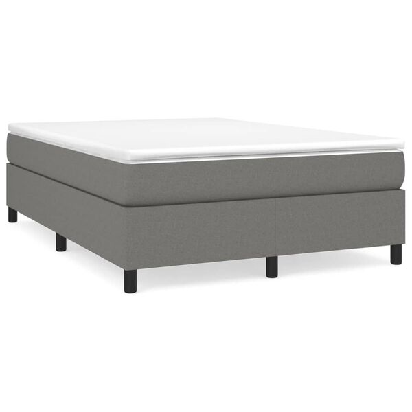 vidaXL Estructura de cama con somier tela gris oscuro 140x200 cm