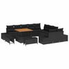 vidaXL Conjunto de sof&aacute;s de jard&iacute;n 13 uds. Negro rat&aacute;n sint&eacute;tico