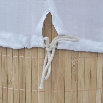 vidaXL Cesto de la ropa de bambú redondo color natural