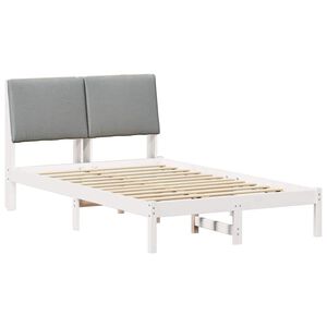 vidaXL Estructura de cama con cabecera y gris claro 120 x 190 cm
