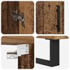 vidaXL Aparador alto 2 pcs Madera envejecida Madera de ingenier&iacute;a