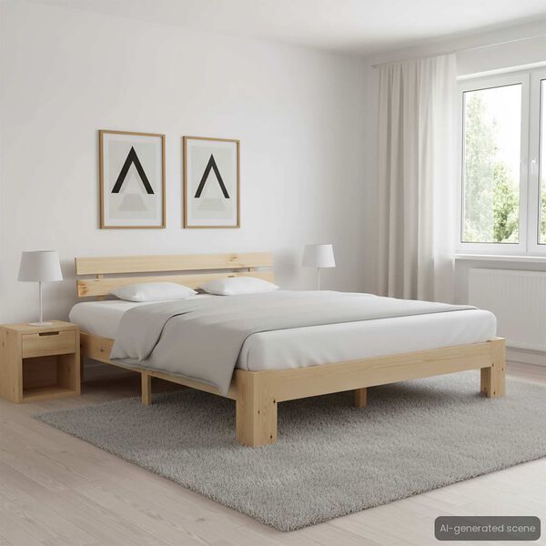 vidaXL Estructura de cama sin colchón madera maciza de pino 180x200 cm