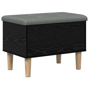 vidaXL Banco de Almacenamiento con Coj&iacute;n Roble Negro 62 x 42 x 46 cm