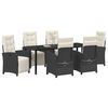 vidaXL Conjunto de Comedor de Jard&iacute;n 7 pcs Negro rat&aacute;n sint&eacute;tico