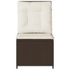 vidaXL Sillón reclinable de jardín con cojines ratán sintético marrón